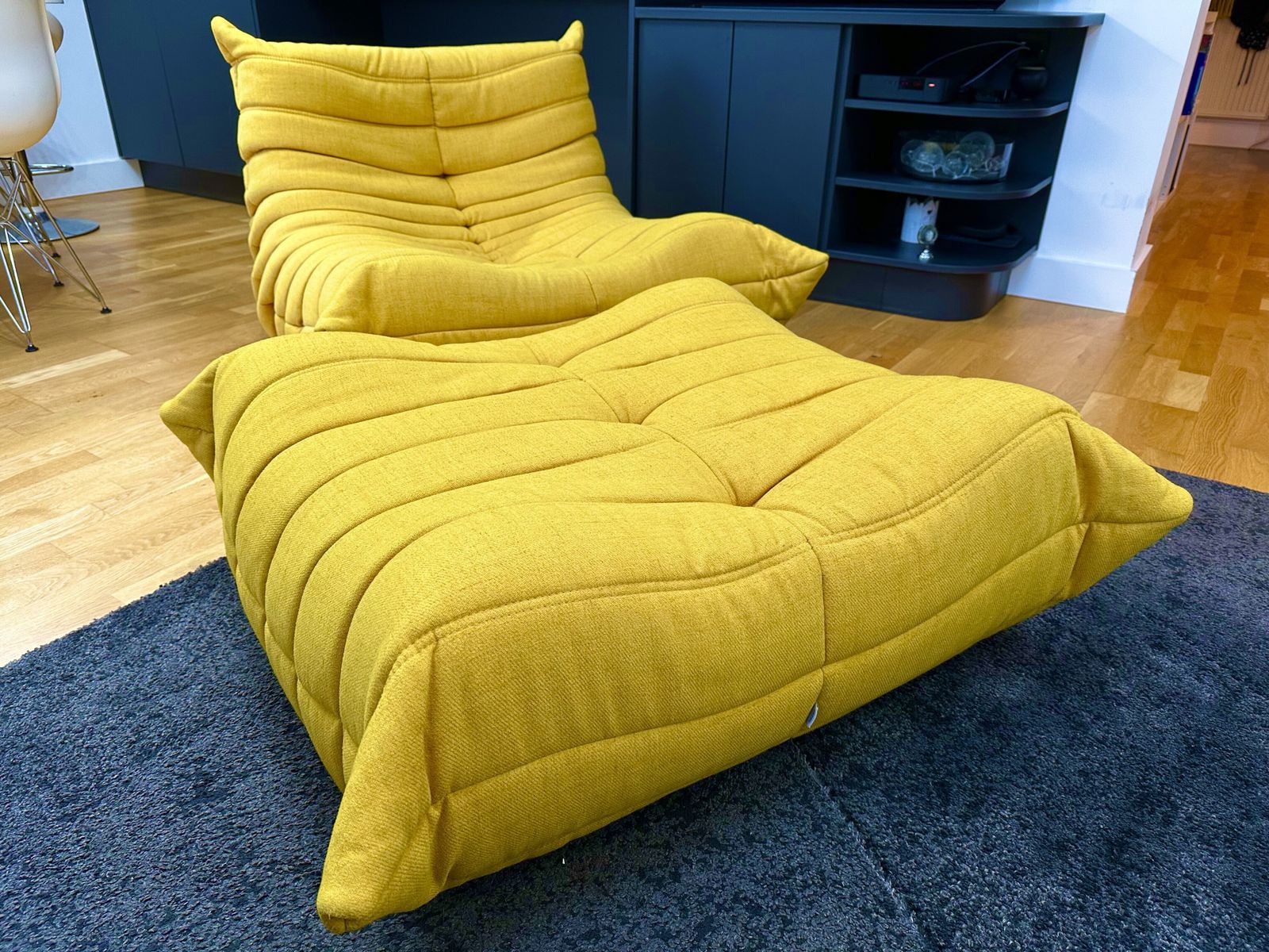 Ligne Roset Togo Fireside Chair + Footstool By Michel Ducaroy Immaculate photo vintage