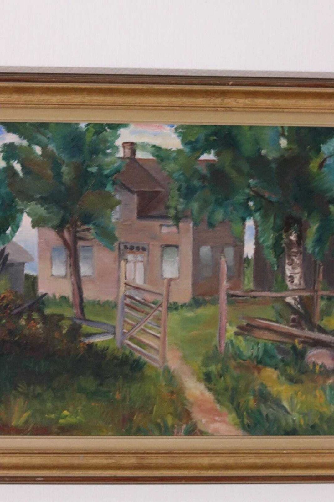 Original Early Century Swedish Oil On Canvas – “Country Cottage” By Anna Hoffman – Vintage & Dated 1933, Framed  51 × 43 Cm (20.1" × 16.9") photo 445.0