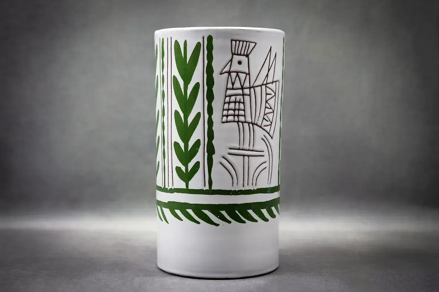 photo vinterior Vase cylindrique en faïence émaillée, par Michel Barbier