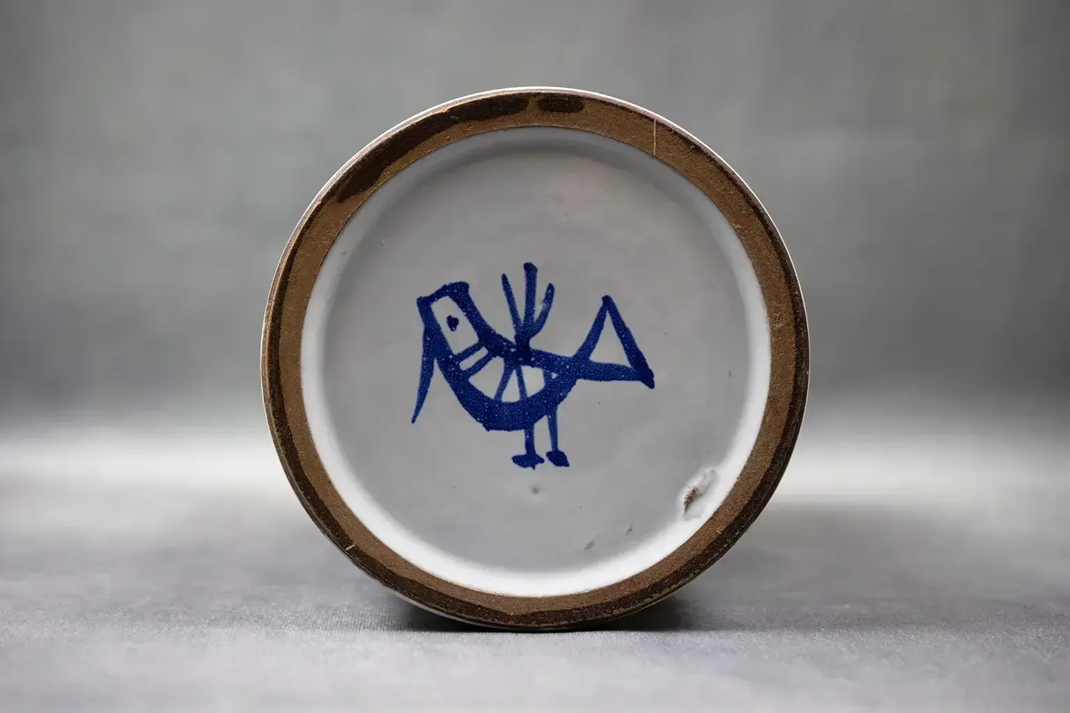 photo vintage Vase cylindrique en faïence émaillée, par Michel Barbier