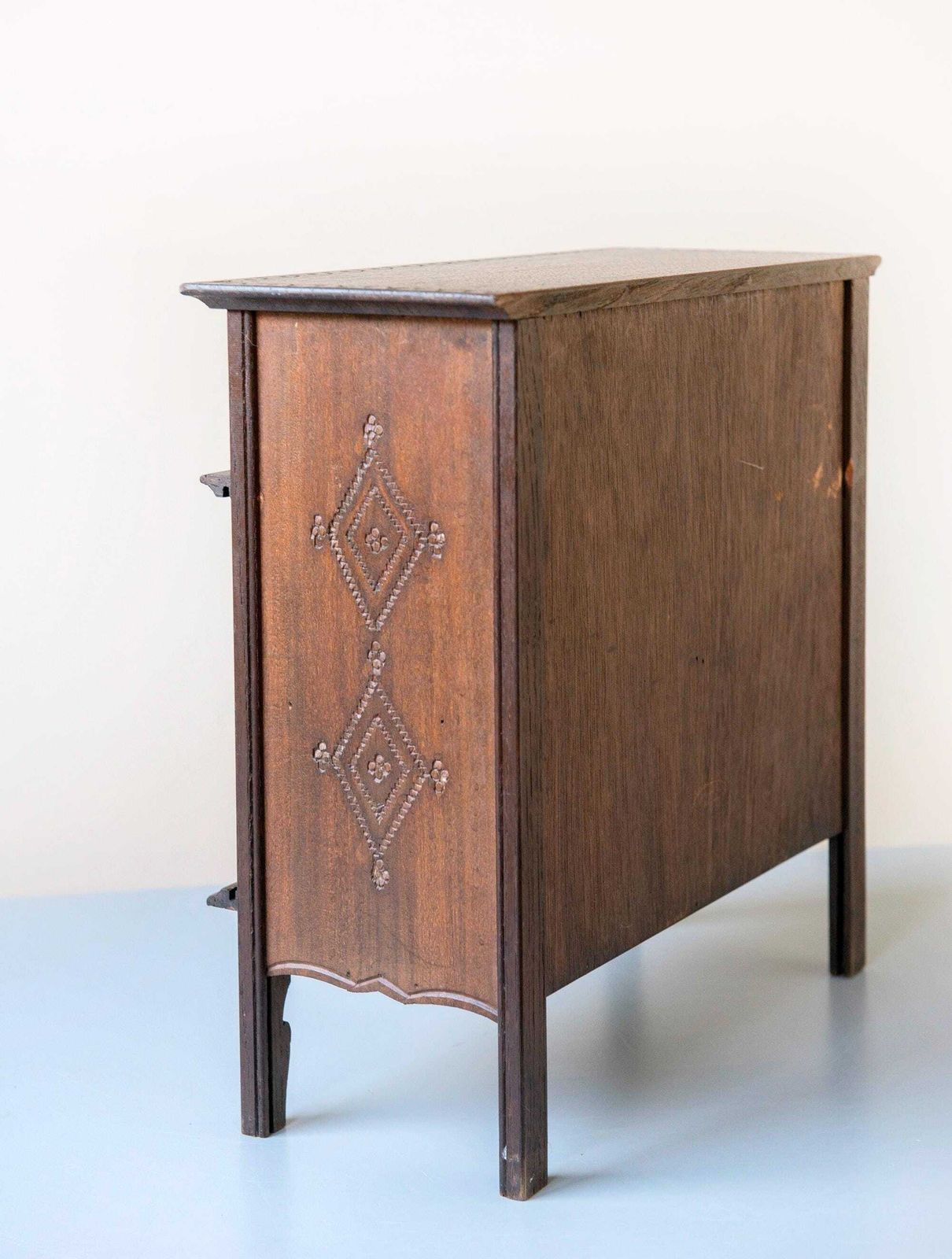 photo furniture Antique French Breton Cabinet – Hand Carved Ornate Wooden Chest – Rustic Decorative Storage – Made In France