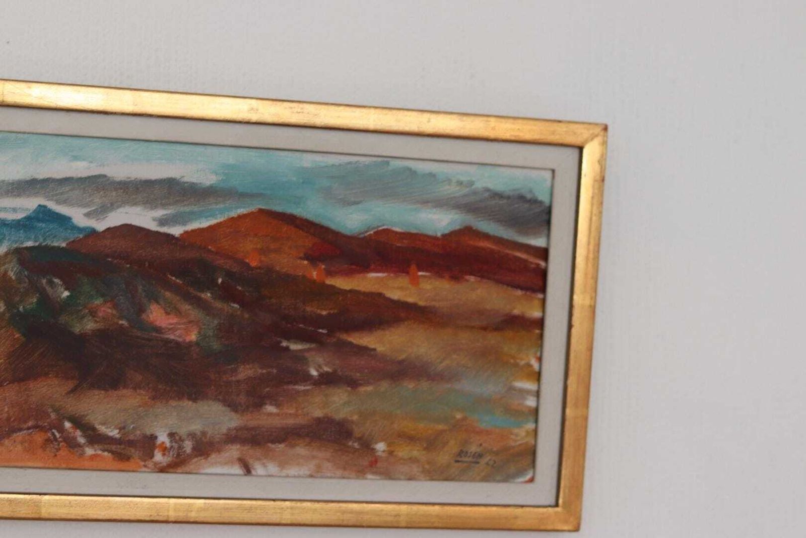 Original Mid Century Swedish Oil On Canvas – “Umeå” By Kjell Rosen – Vintage & Dated 1962, Framed  27 × 43 Cm (10.6" × 16.9") photo vintage