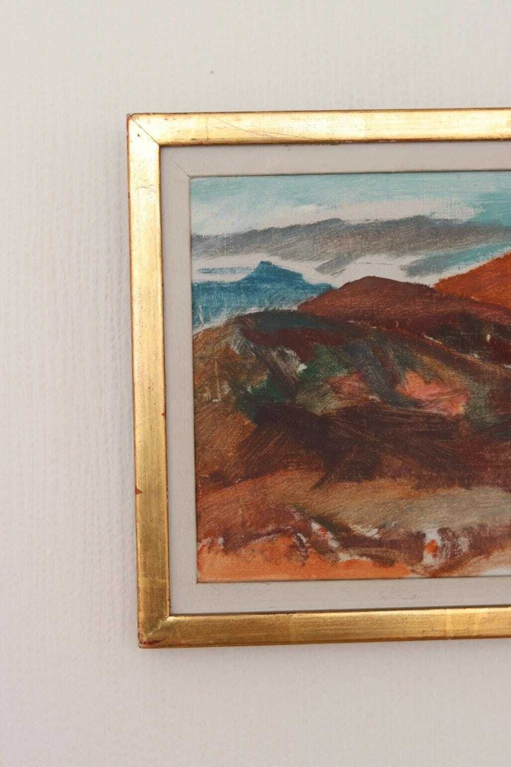 photo vinterior Original Mid Century Swedish Oil On Canvas – “Umeå” By Kjell Rosen – Vintage & Dated 1962, Framed  27 × 43 Cm (10.6" × 16.9")
