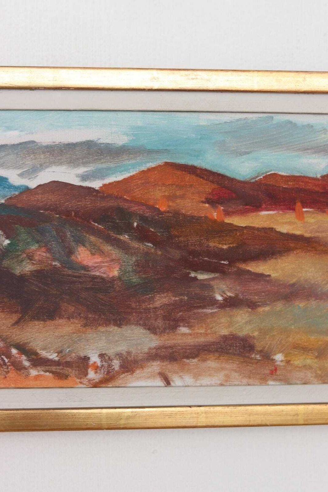 photo buy Original Mid Century Swedish Oil On Canvas – “Umeå” By Kjell Rosen – Vintage & Dated 1962, Framed  27 × 43 Cm (10.6" × 16.9")