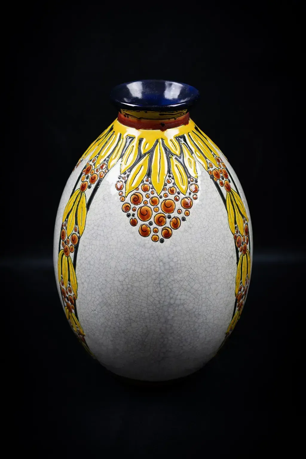 Vase en faïence craquelée Charles Catteau (D.746) photo vinterior
