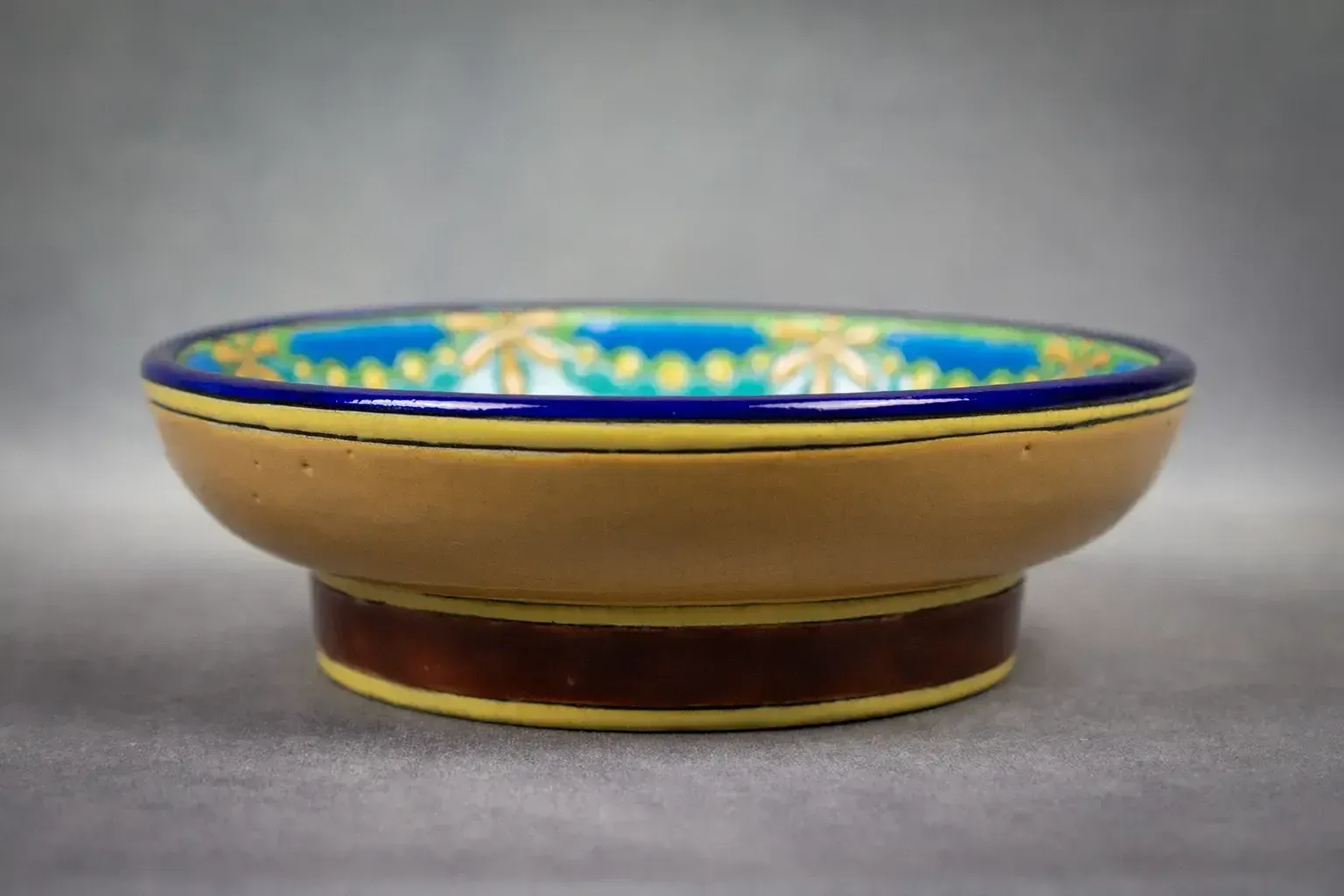 Longwy Cloisonné Enamel Footed Bowl – Art Deco Floral Decoration photo Home Decor
