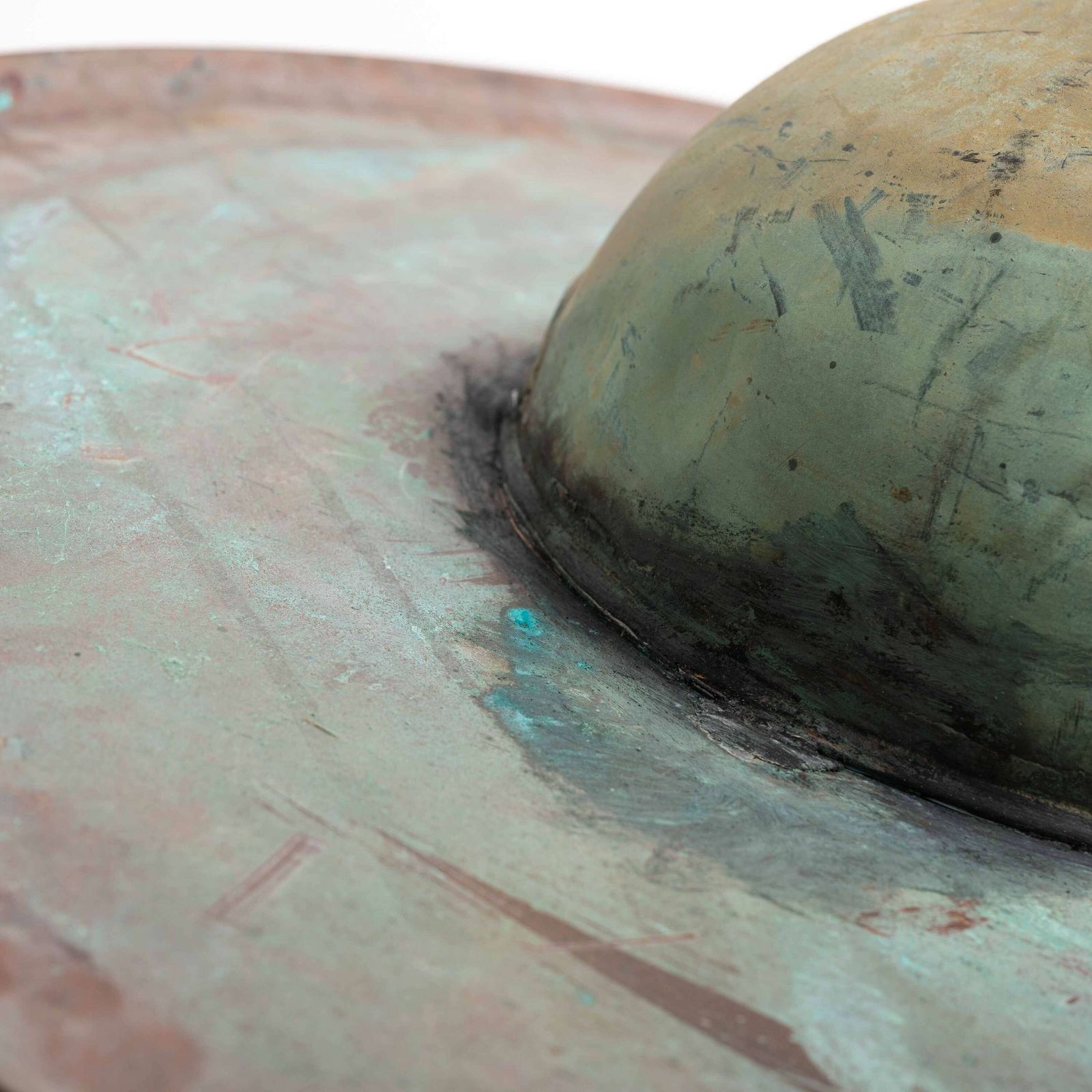 Large Hanging Copper Model Of Saturn, Mid Century Decorative Planet Sculpture photo vinterior