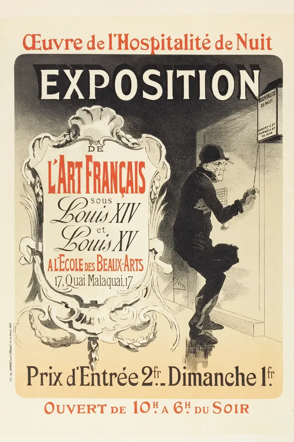 Affiche voor de "Tentoonstelling van Franse Kunst" – Jules Chéret, Les Maîtres De L'affiche Pl.137, 1898 photo for sale