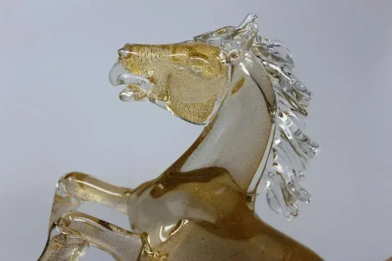 Wave Murano Glass   Stallion Horse Hand Formed In Murano photo buy