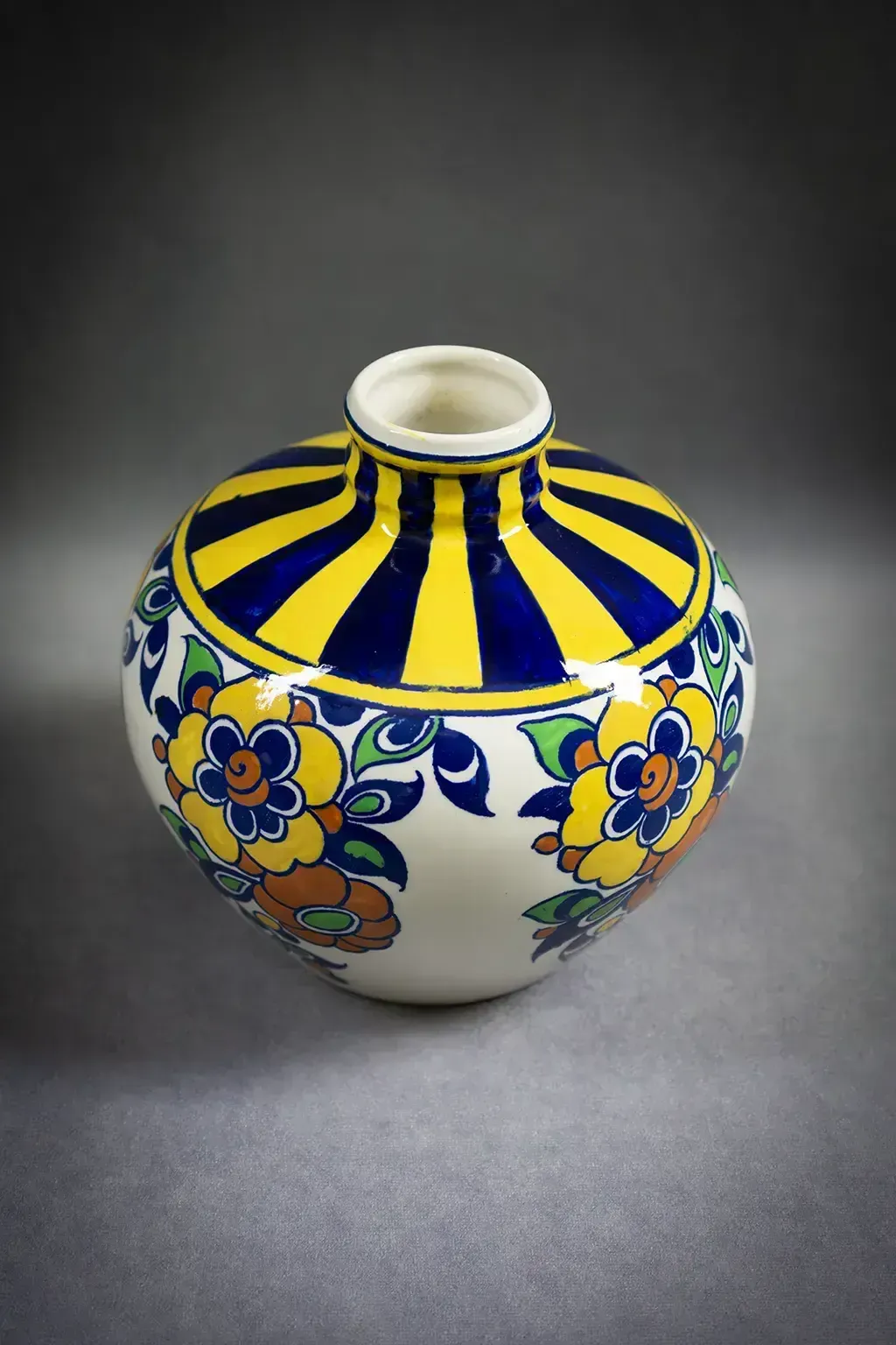 Vase Art Déco en forme de boule par Charles Catteau pour Boch Frères Keramis (D.1049) photo vinterior
