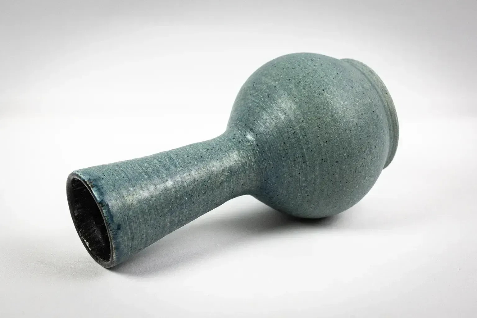 Blue Glazed Stoneware Vase – Les Potiers D'accolay – Signed French Ceramic, 1950s photo vinterior
