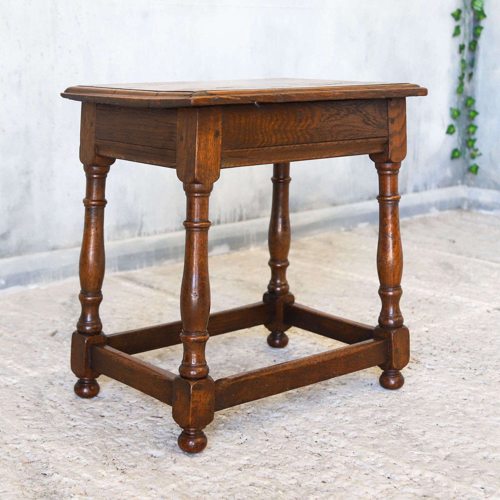 18th Century Georgian English Provincial Joint Stool In Oak With Great Rich Colour photo furniture