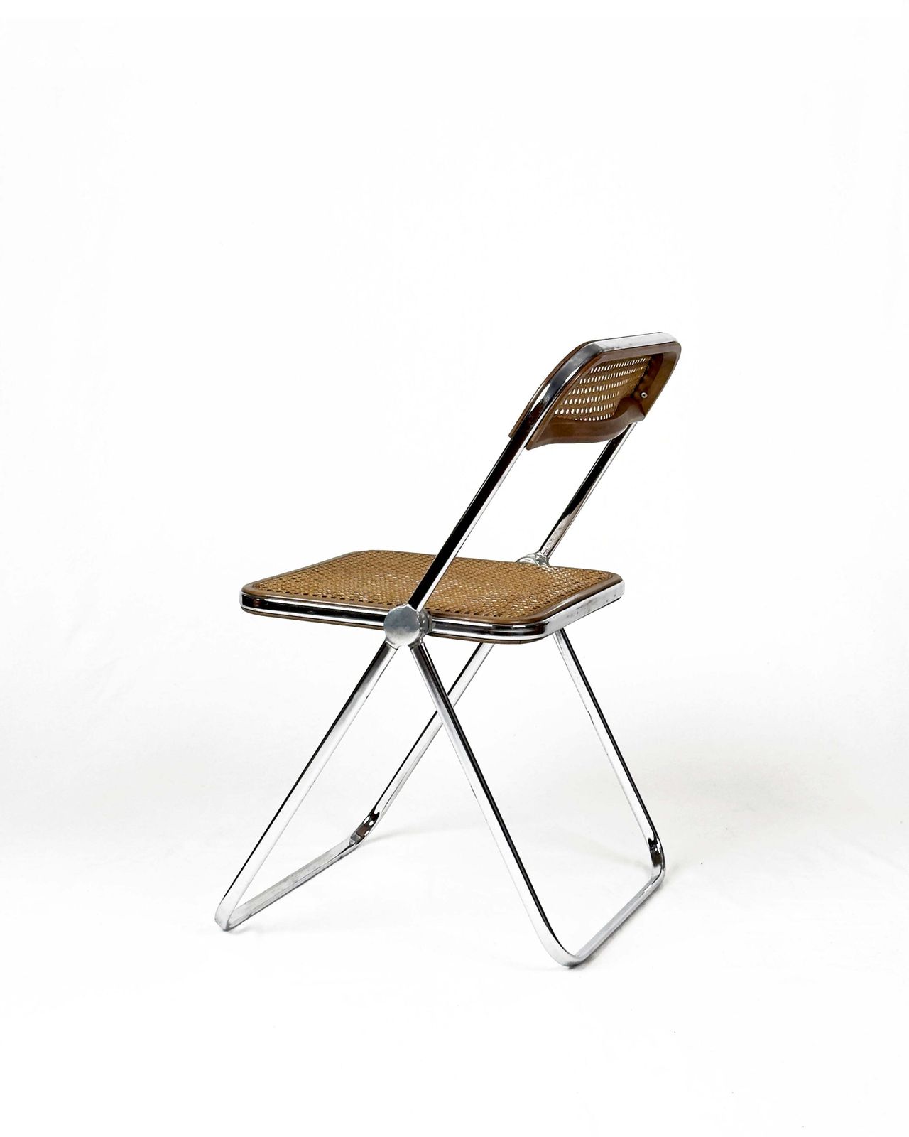 Vintage “Plia” Chair With Vienna Straw By Giancarlo Piretti, Italy, 1960s photo Furniture