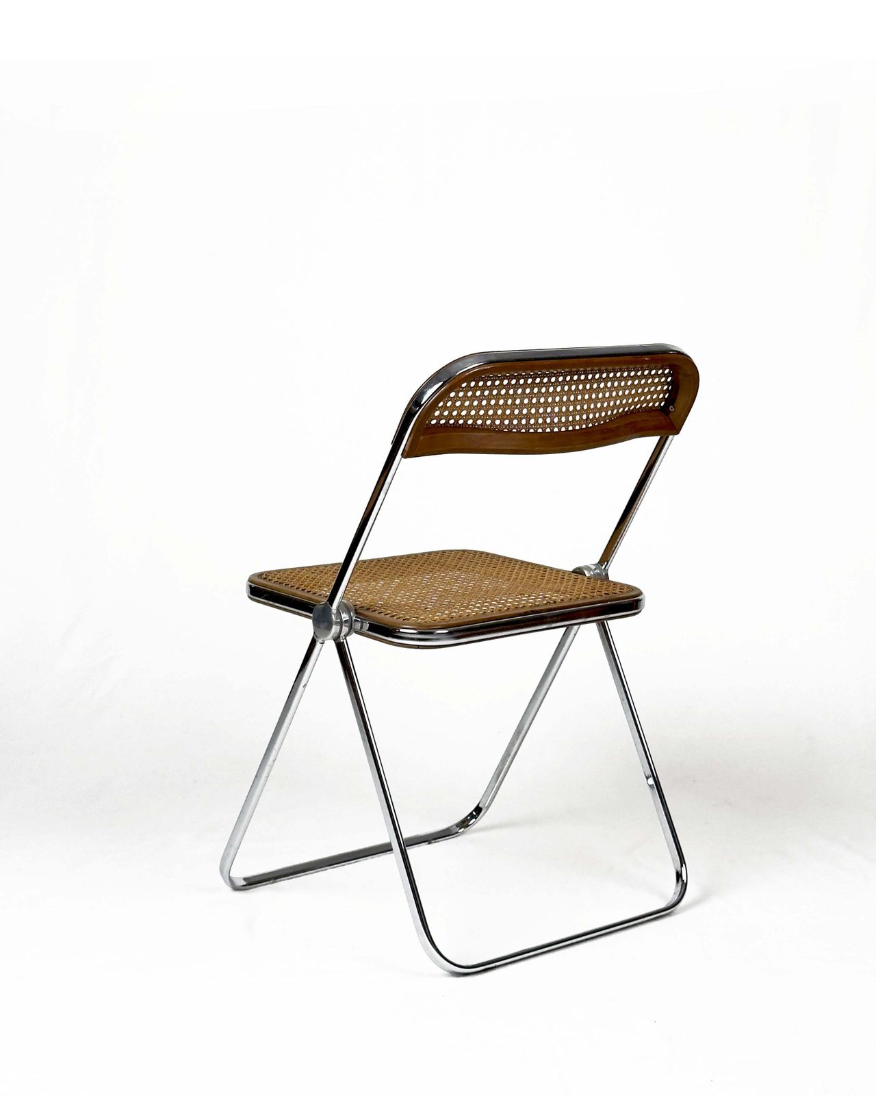 Vintage “Plia” Chair With Vienna Straw By Giancarlo Piretti, Italy, 1960s photo 499.0