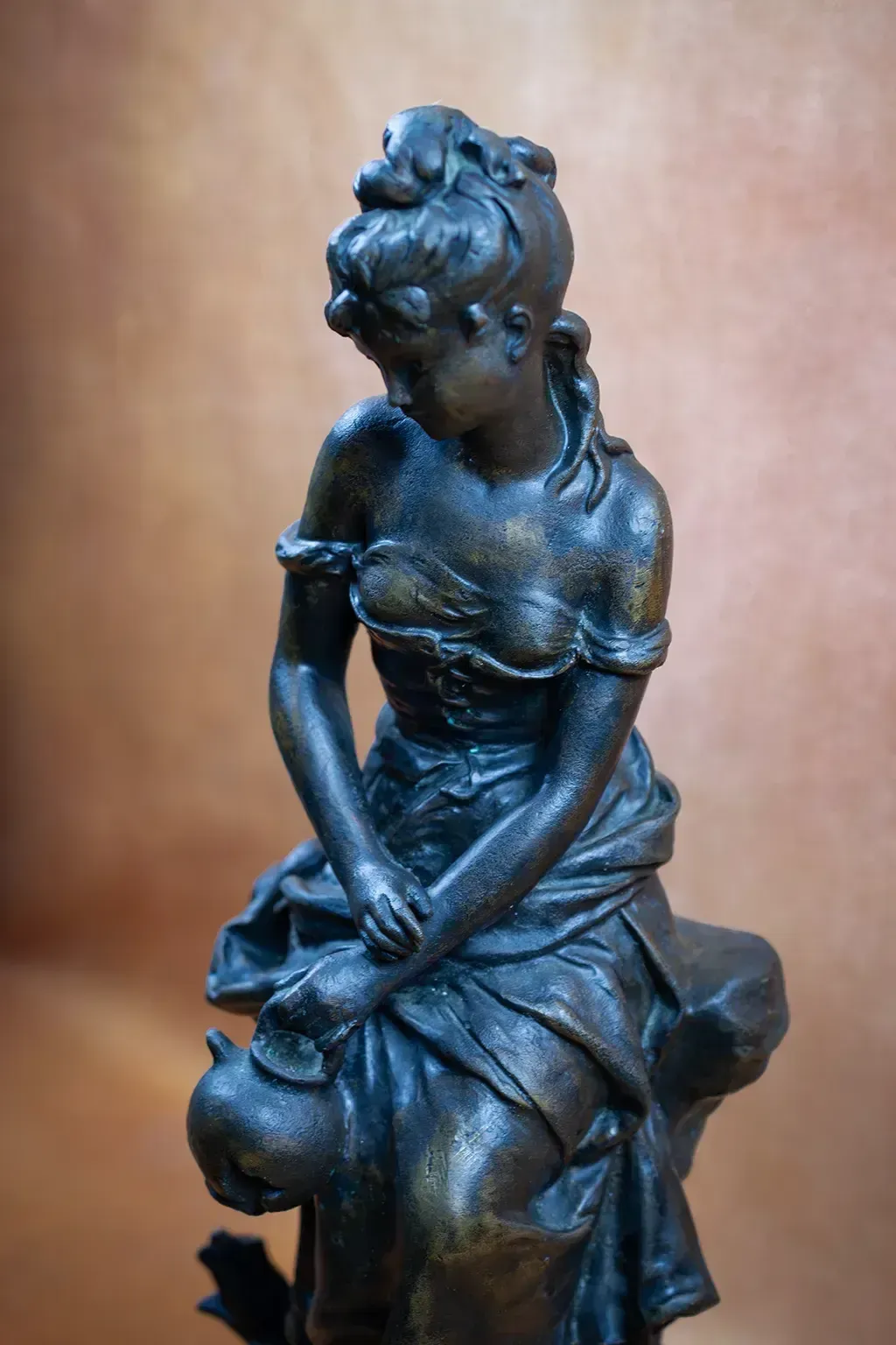 Bronze Sculpture Of A Woman With A Jug By Hippolyte Moreau photo Art