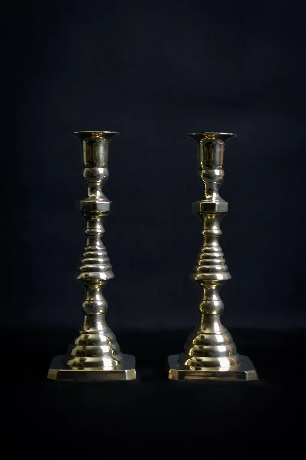 "Diamond & Beehive"   Pair Of Victorian Copper And Brass Candlesticks photo furniture