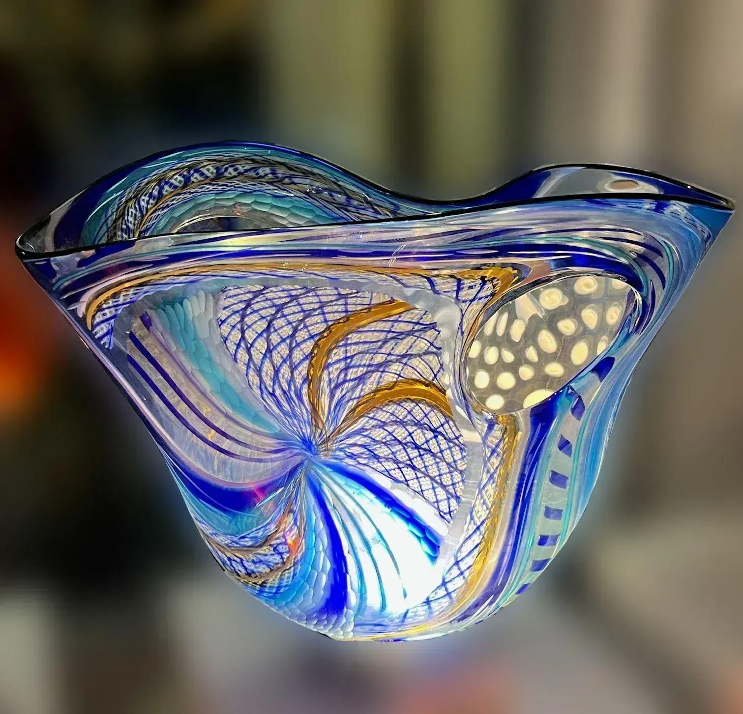 Home Decor One Of A Kind Murano Glass Vase "Carnevale" By Schiavon photo