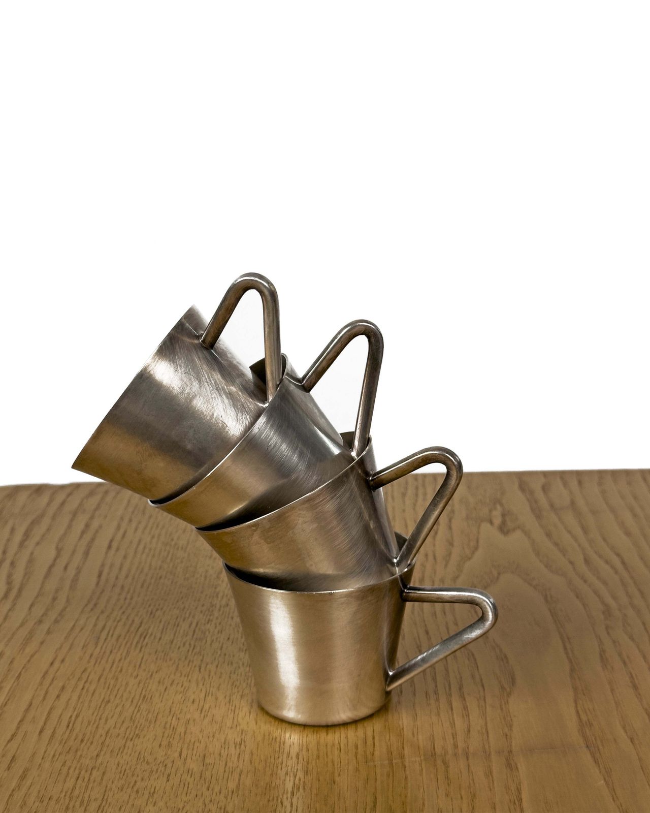 Set Of 4 Vintage Stainless Steel Espresso Cups photo furniture
