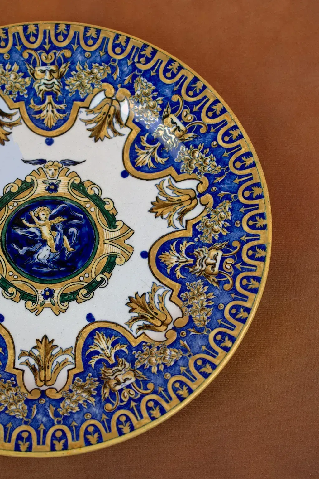 19th Century Gien Faience Plate In The Italian Renaissance Style photo for sale
