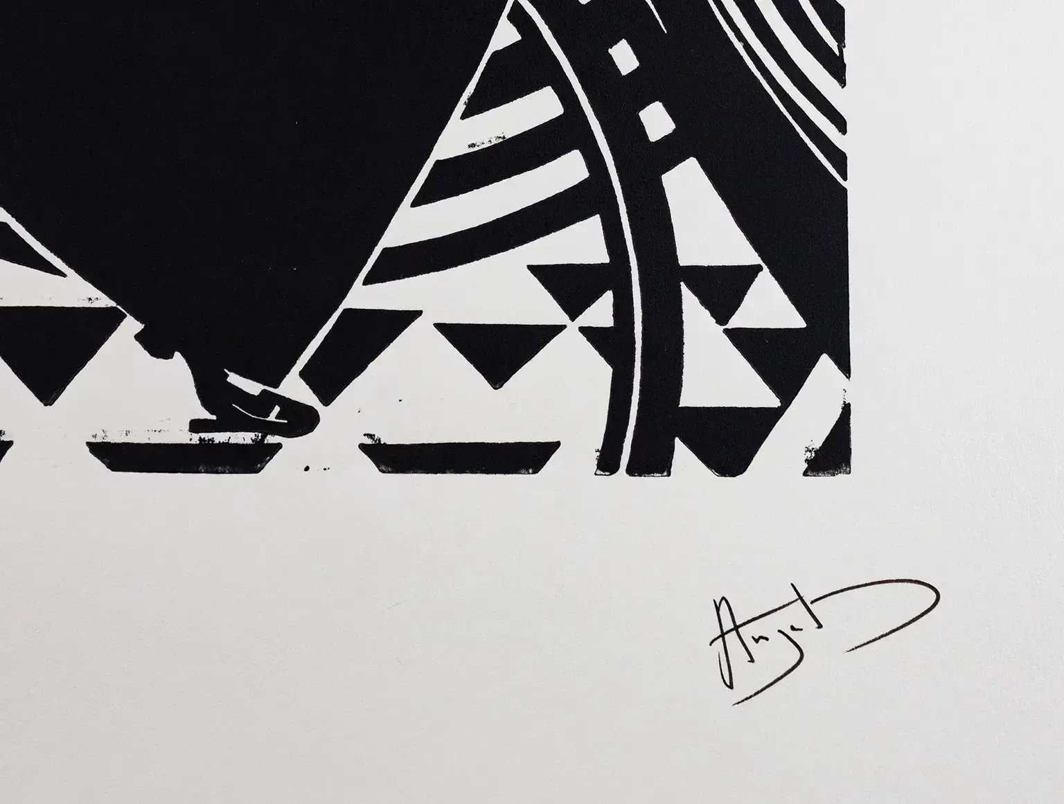 Linocut By Didier Angels – “Maternity” 1960s – Signed Artist's Proof photo Art
