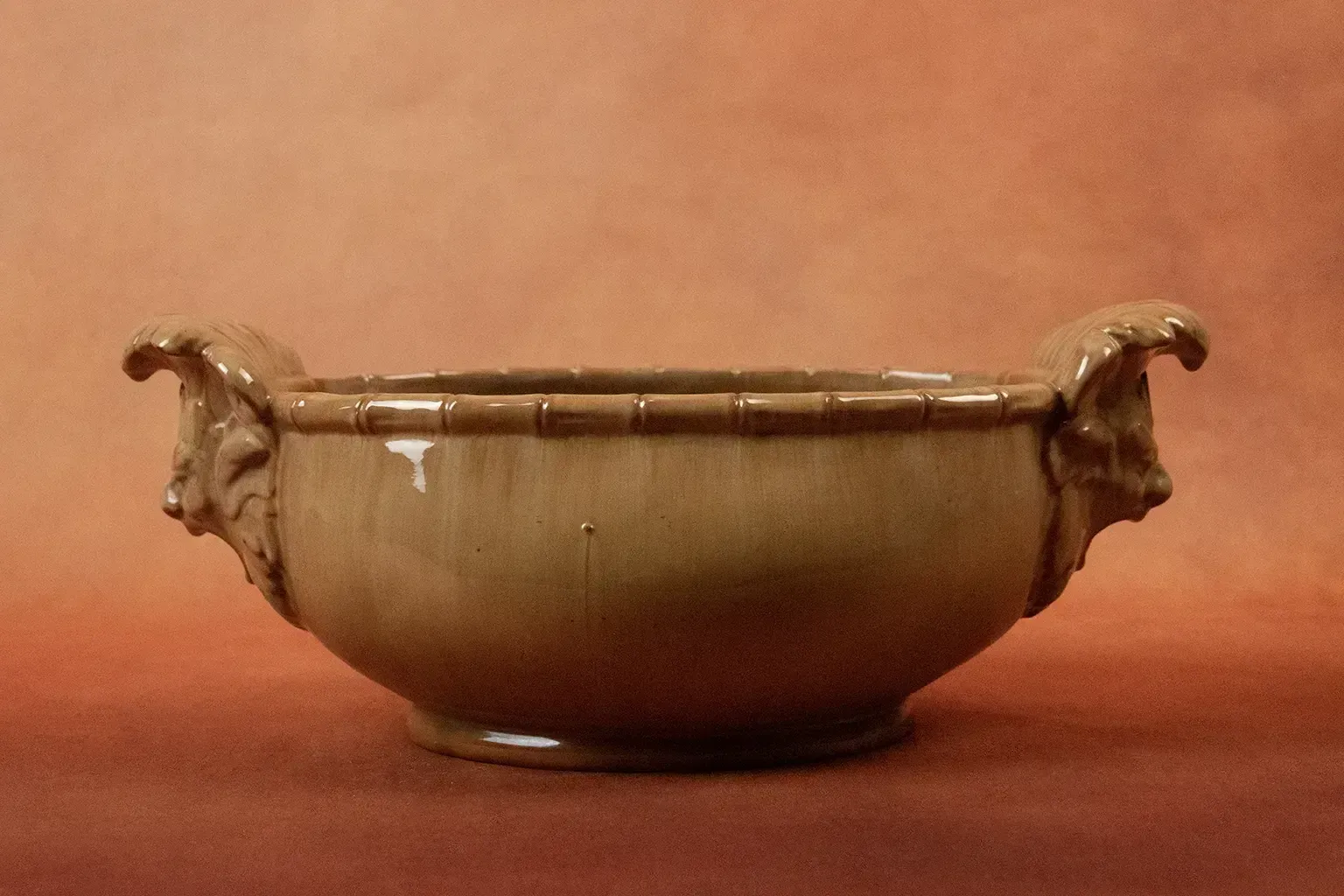 400.0 Clément Massier Planter With Enamelled Earthenware Mascarons   Late 19th Century Vallauris Ceramic photo