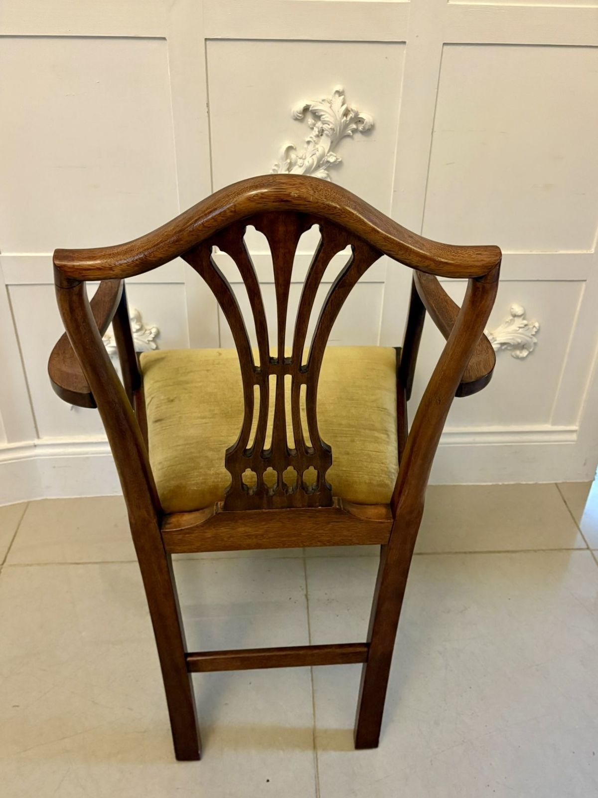 Quality Set Of 12 Antique Mahogany Hepplewhite Style Dining Chairs photo Furniture