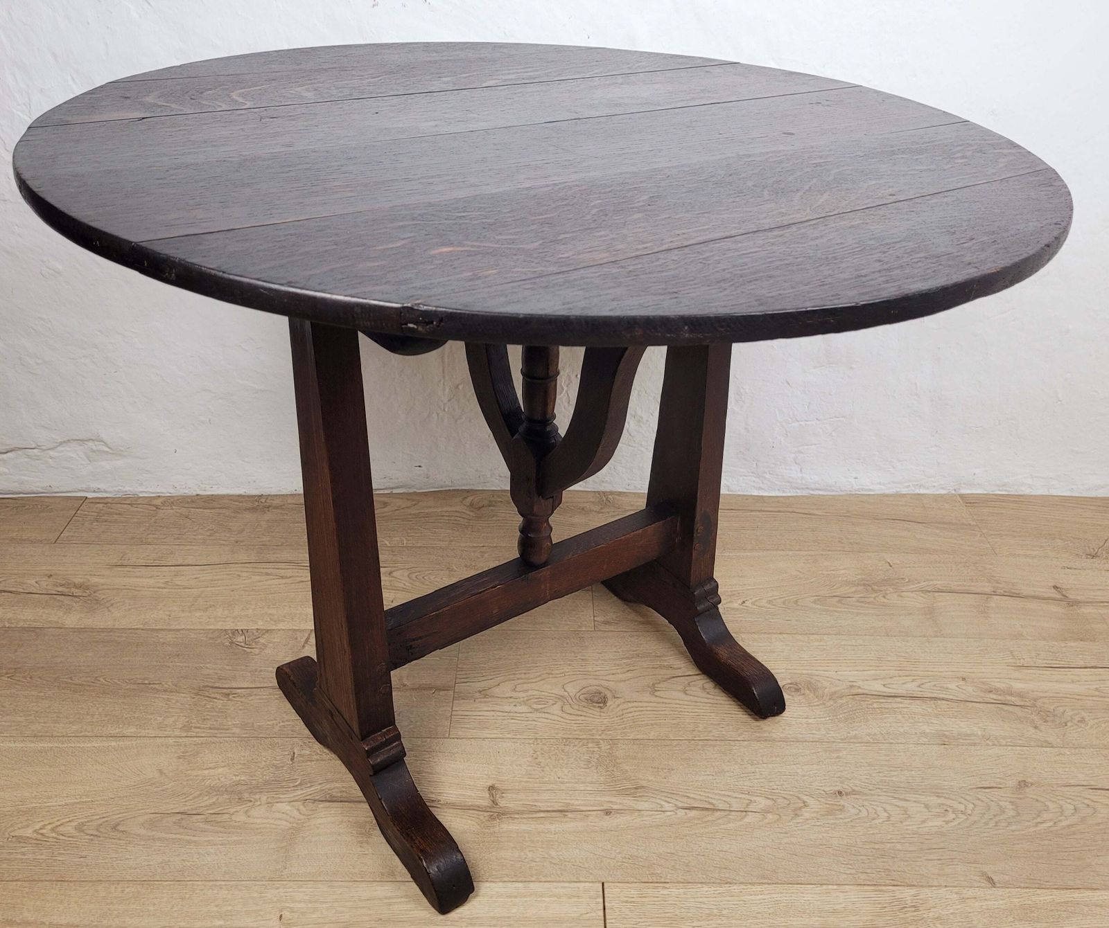 Vigneron Wine Tasting Table French Tilt Top Oak 19th Century photo for sale