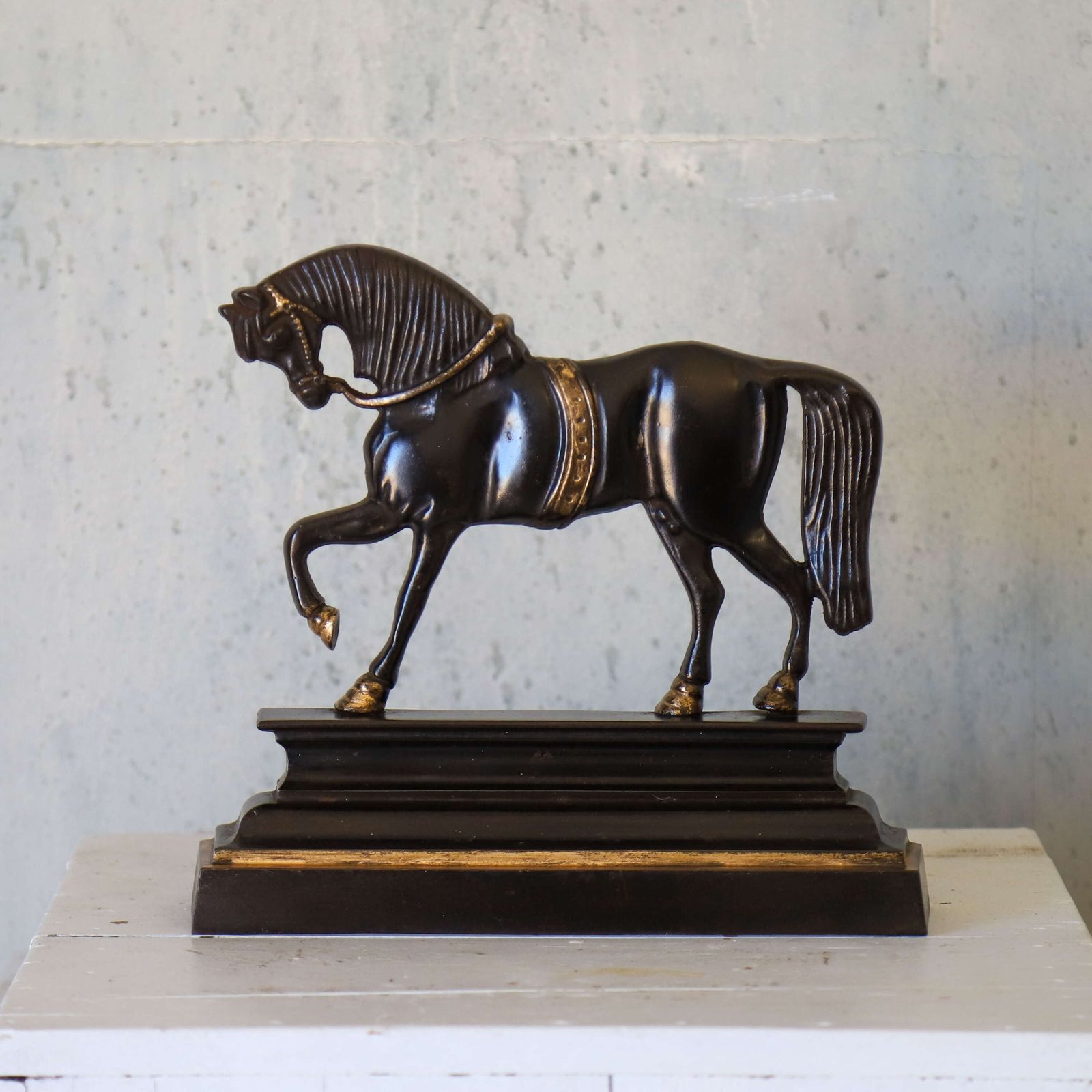 Edwardian Horse Door Stop In Cast Iron With Bronze Details photo furniture