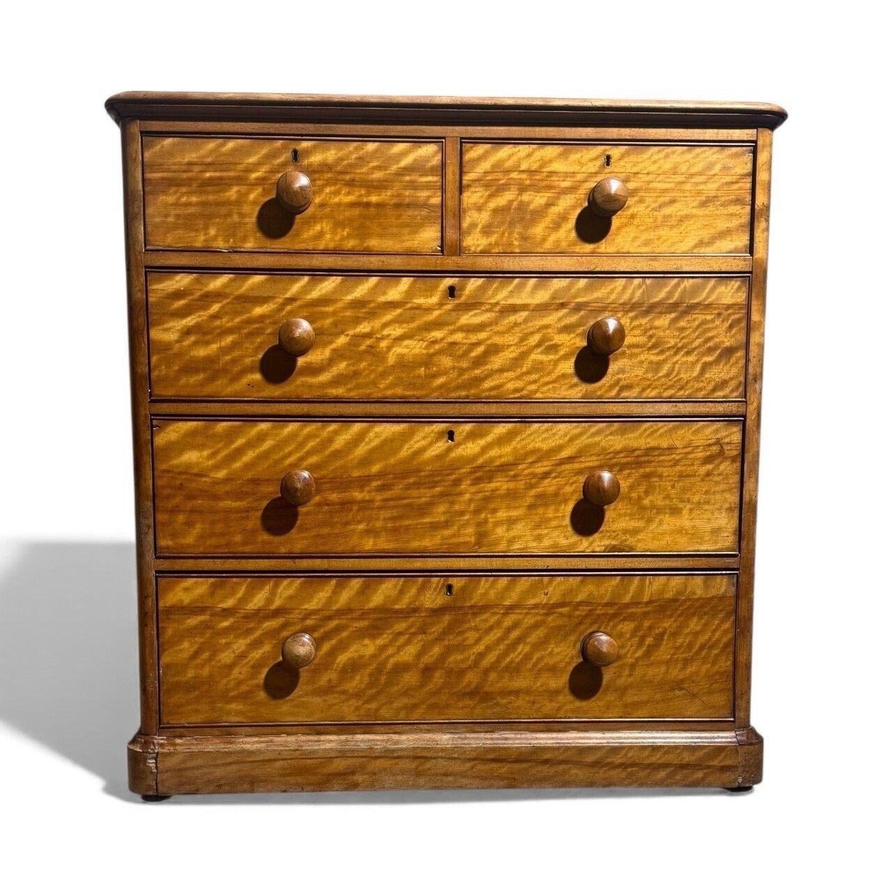 895.0 Antique Satin Birch Chest Of Drawers C J Freemans Superior Quality Victorian photo