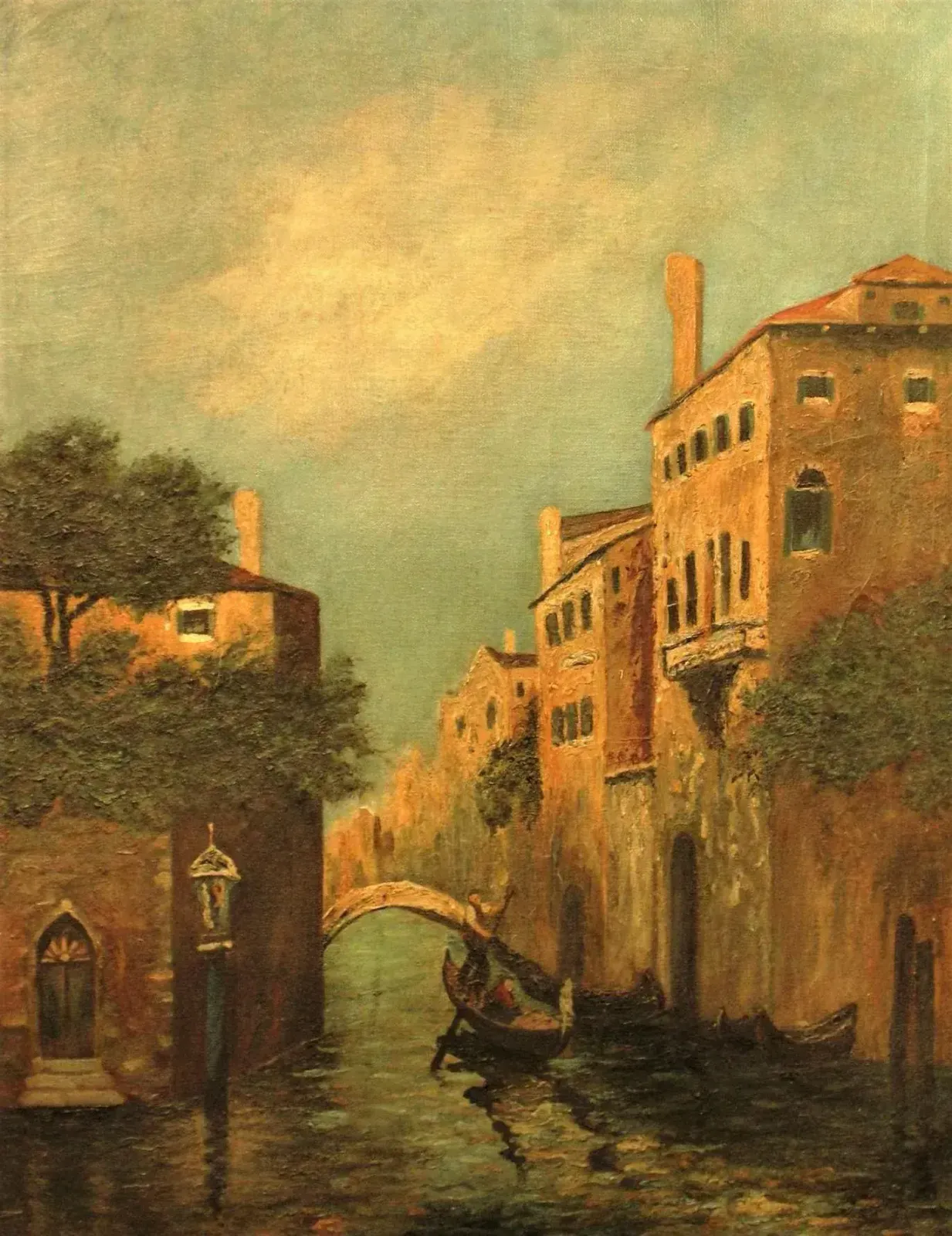 Antique Painting Of Venice, 1800s photo for sale