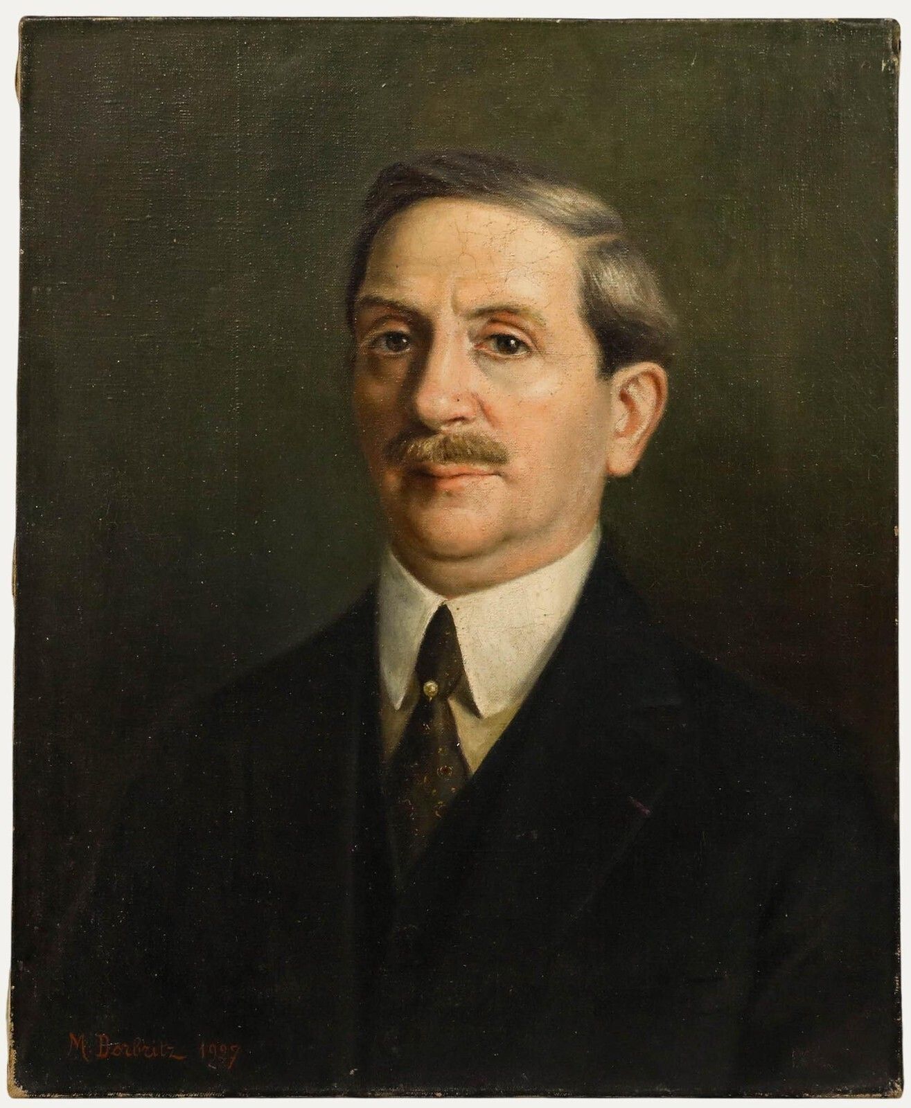 Marguerite Dorbritz (B.1886)   1927 Oil, Portrait Of A Gentleman