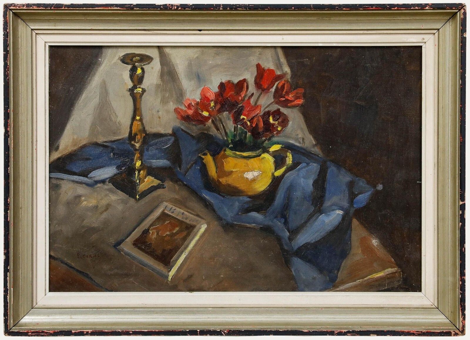 Pierre Cornu (1895 1996)   Framed Mid 20th Century Oil, Still Life With Cyclamen