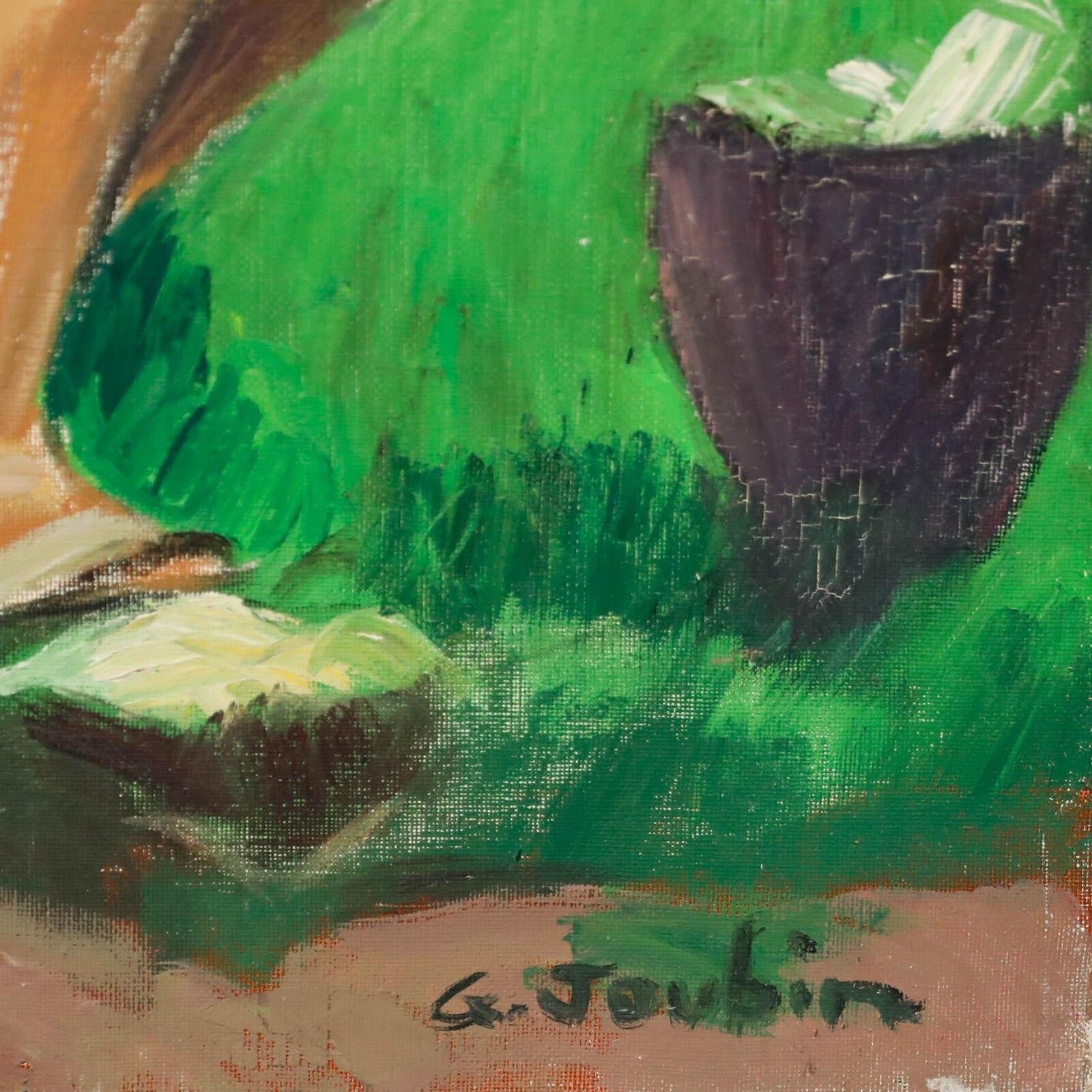 Georges Joubin (1888 1983)   1966 Oil, Reading In The Park photo vinterior