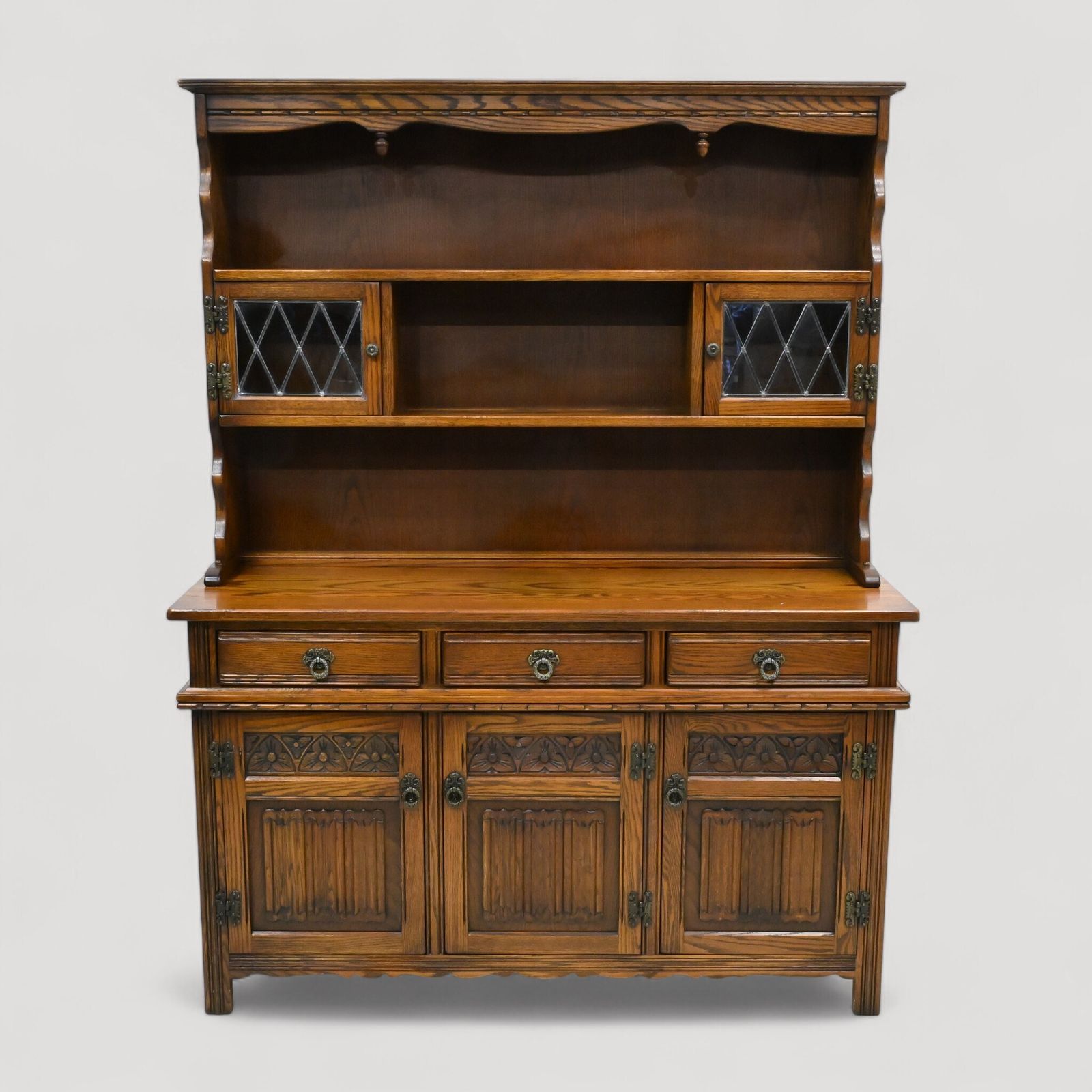 Old Charm Oak Dresser In Tudor Brown 4ft 6" Wide Door & Drawer Free Uk Delivery*