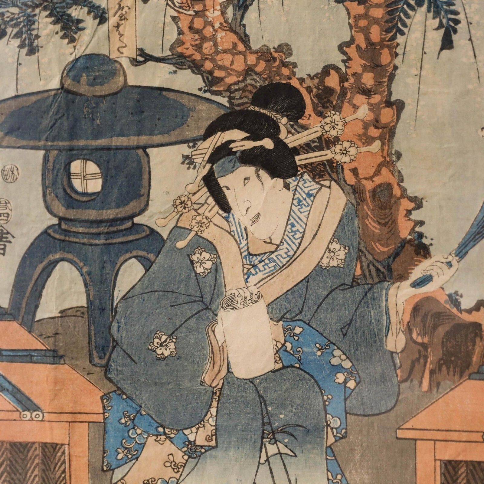 Utagawa Kunisada (1786–1865)  Late 19th Century Japanese Woodblock, The Actress photo Art