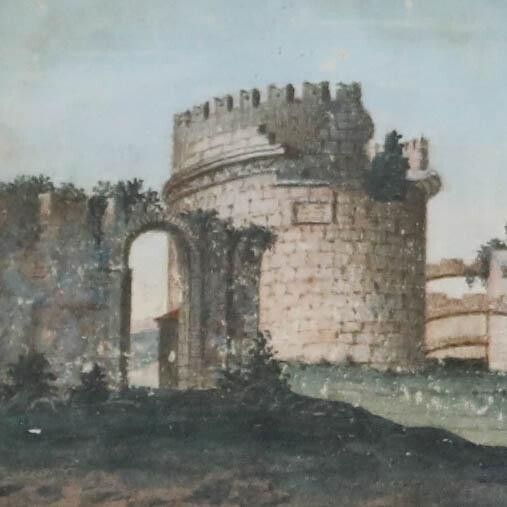 Italian School 19th Century Watercolour   The Tomb Of Caecilia Metella photo Art