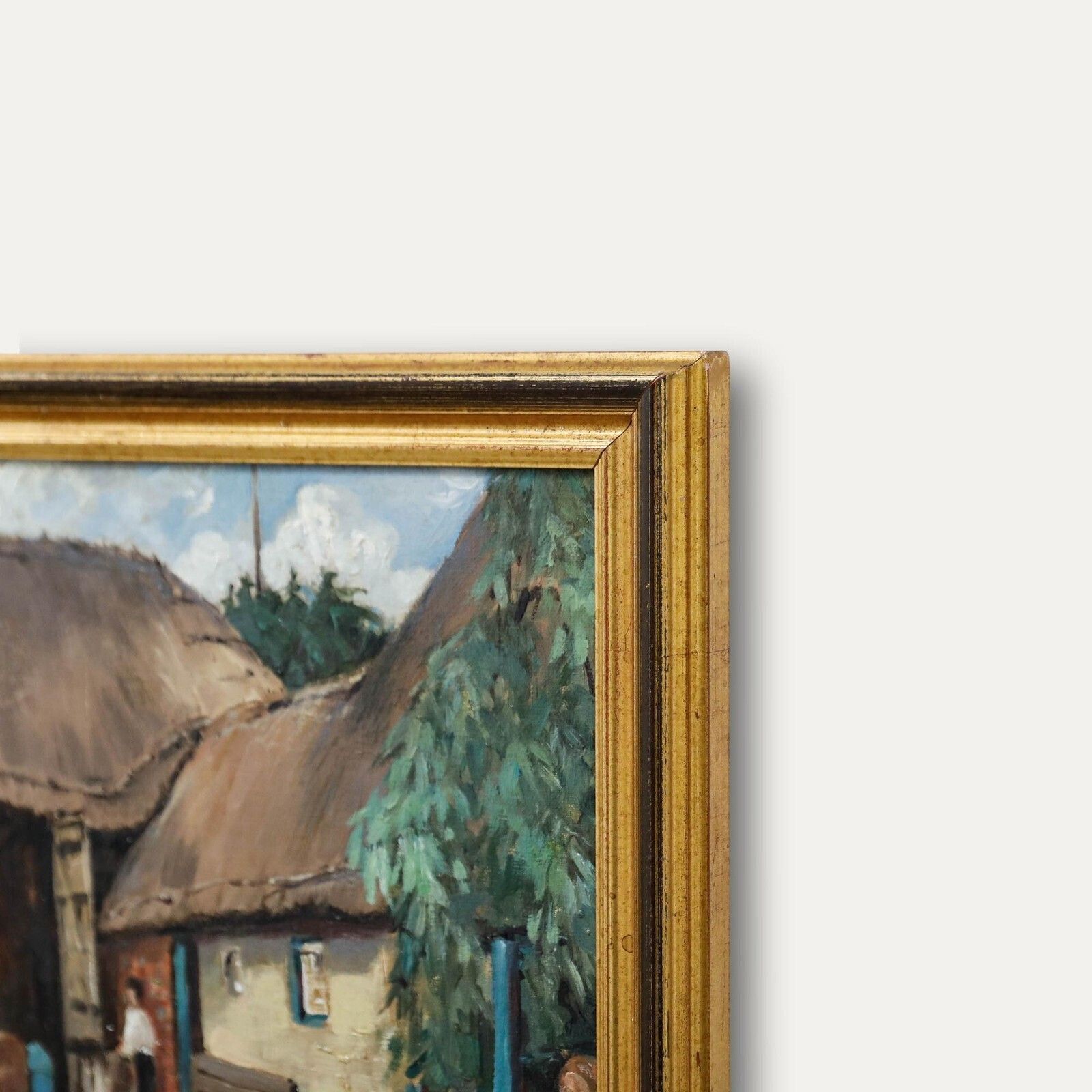 Harold Yates (1916 2000)   Framed 1938 Oil, The Warborough Coalmerchant photo 225.0