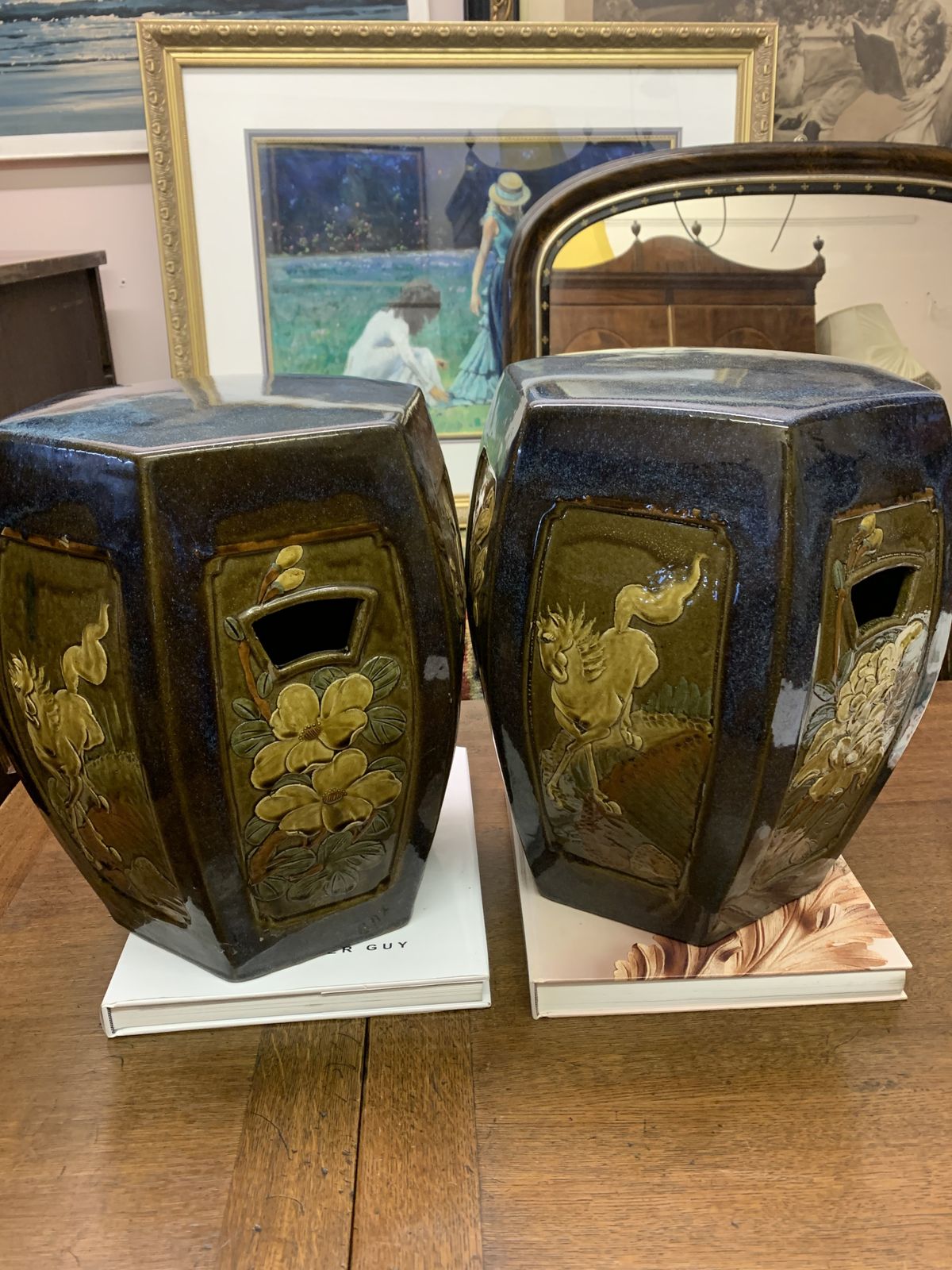 Pair Of Oriental Ceramic Garden Seats
