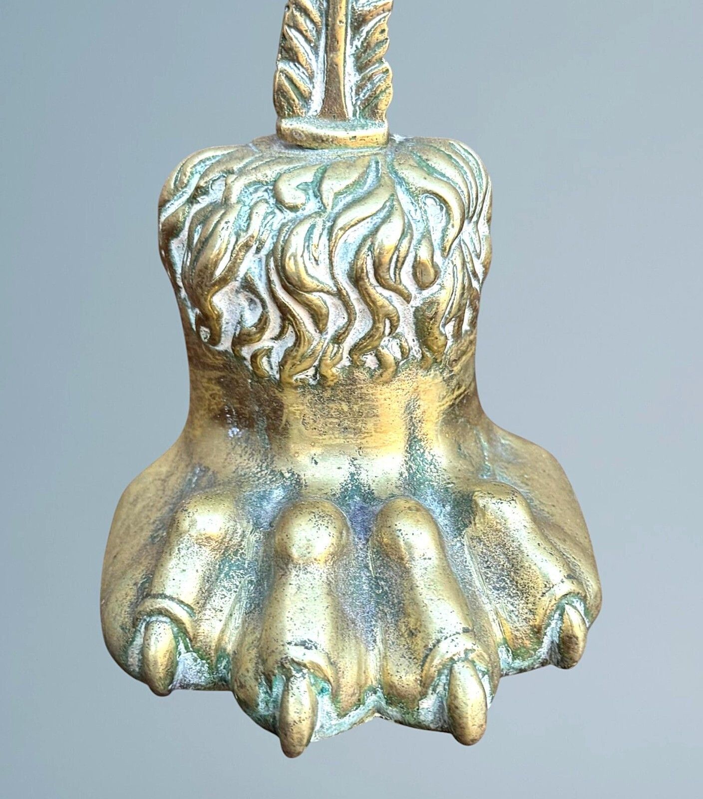 photo for sale A Near Pair Of 19th Century Brass Lion Paw Door Porters