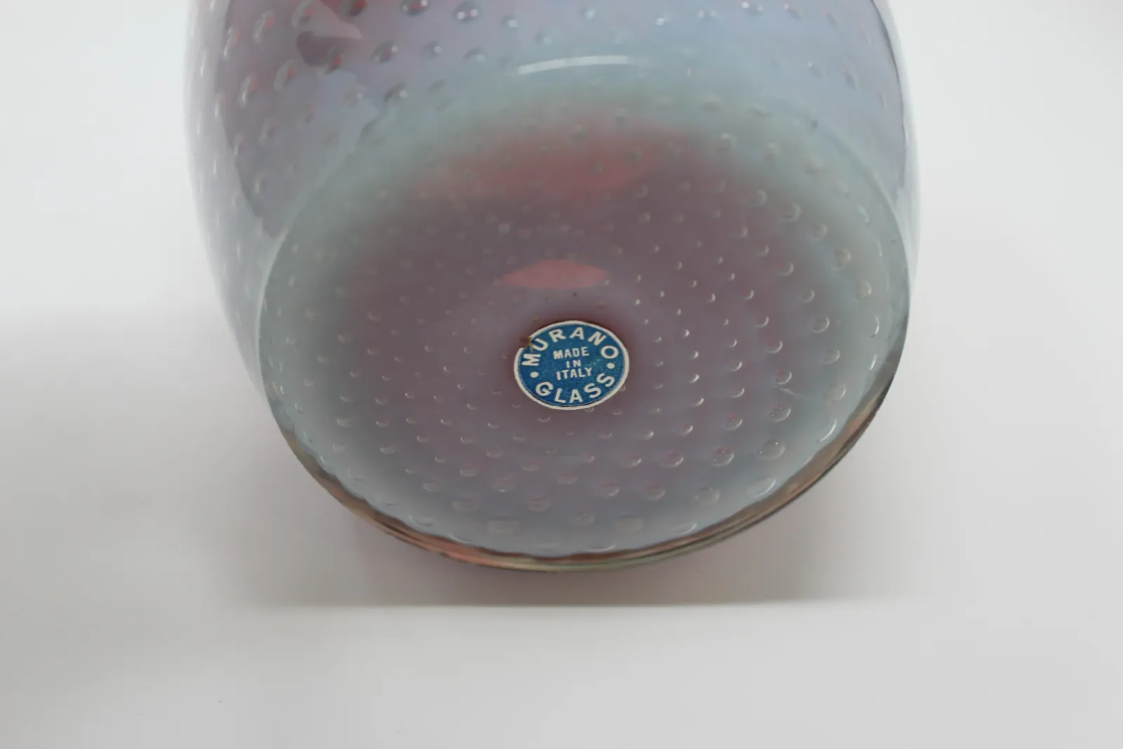 Murano Glass Vase In Pink Bullicante photo 521.0