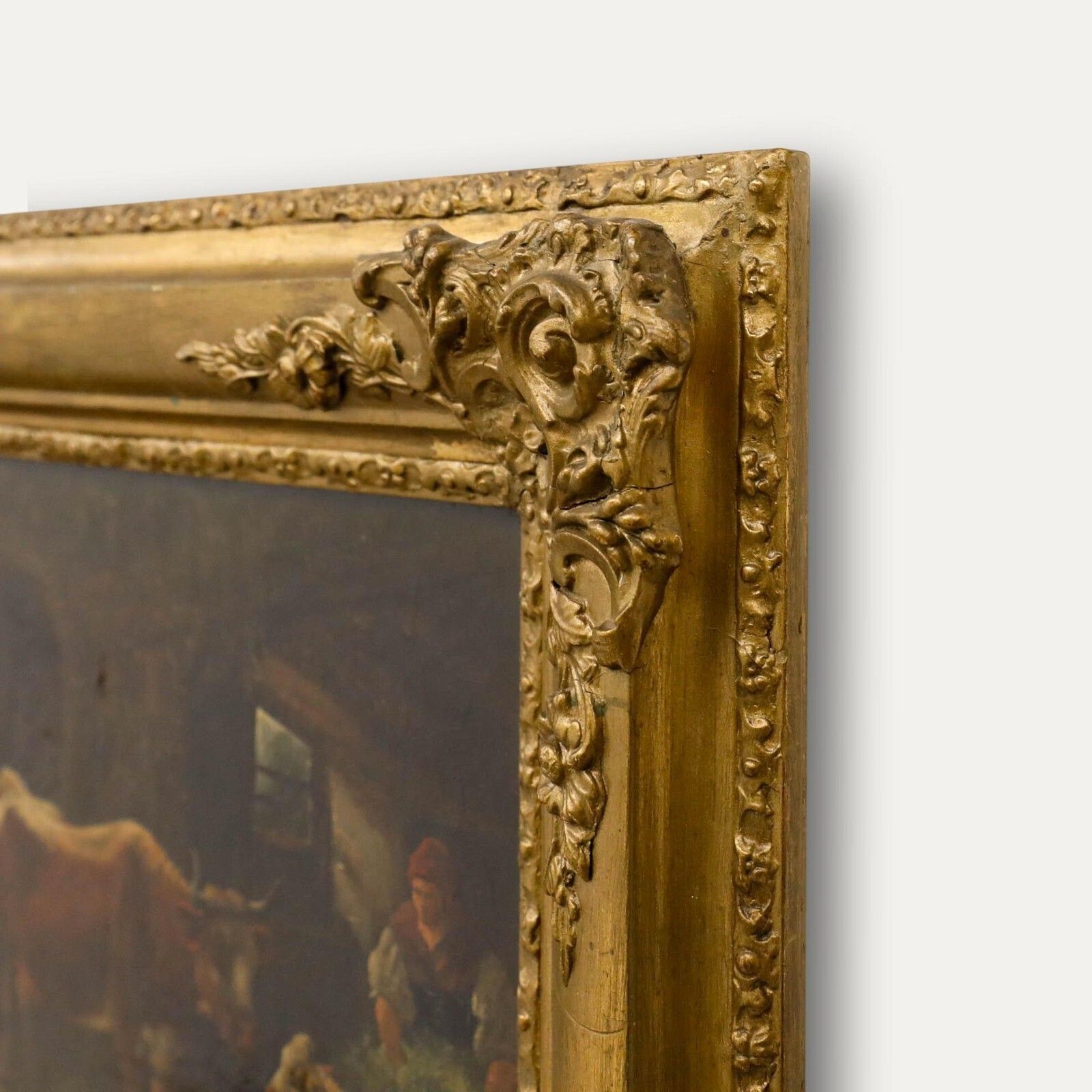 Hermann Wolff   Framed Late 19th Century Oil, In The Cowshed photo 395.0
