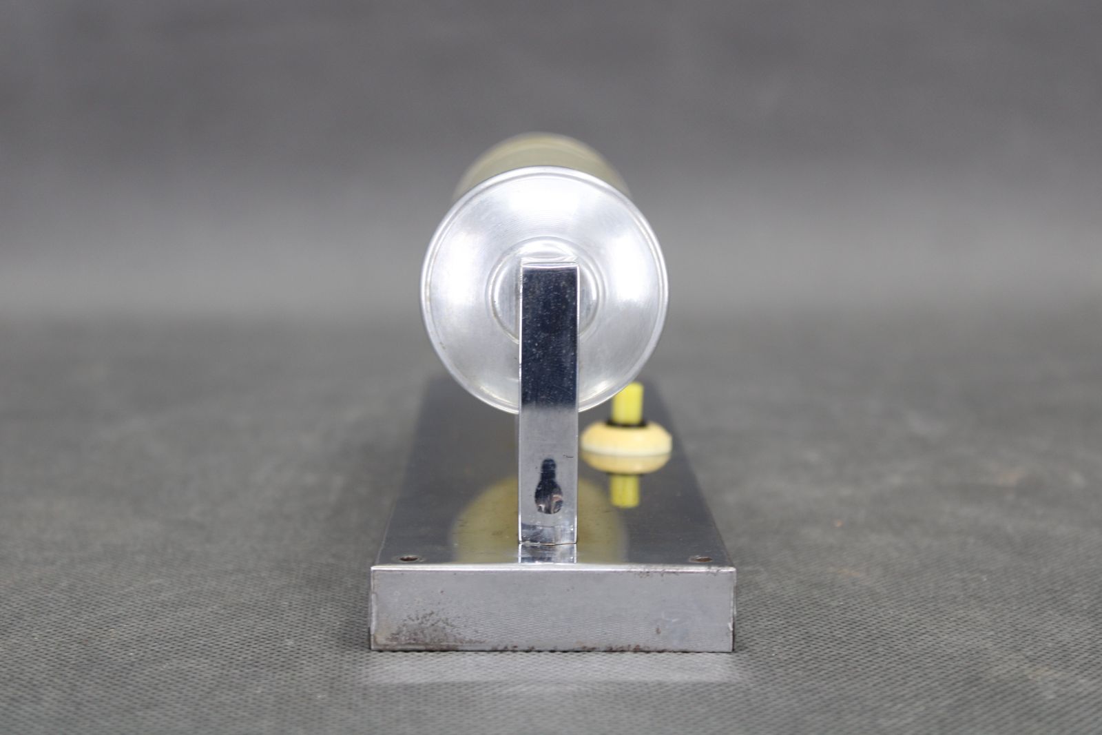 1930s Bauhaus Chrome Tubular Wall Light, Cream Glass Shade, Czechoslovakia, Esč photo for sale