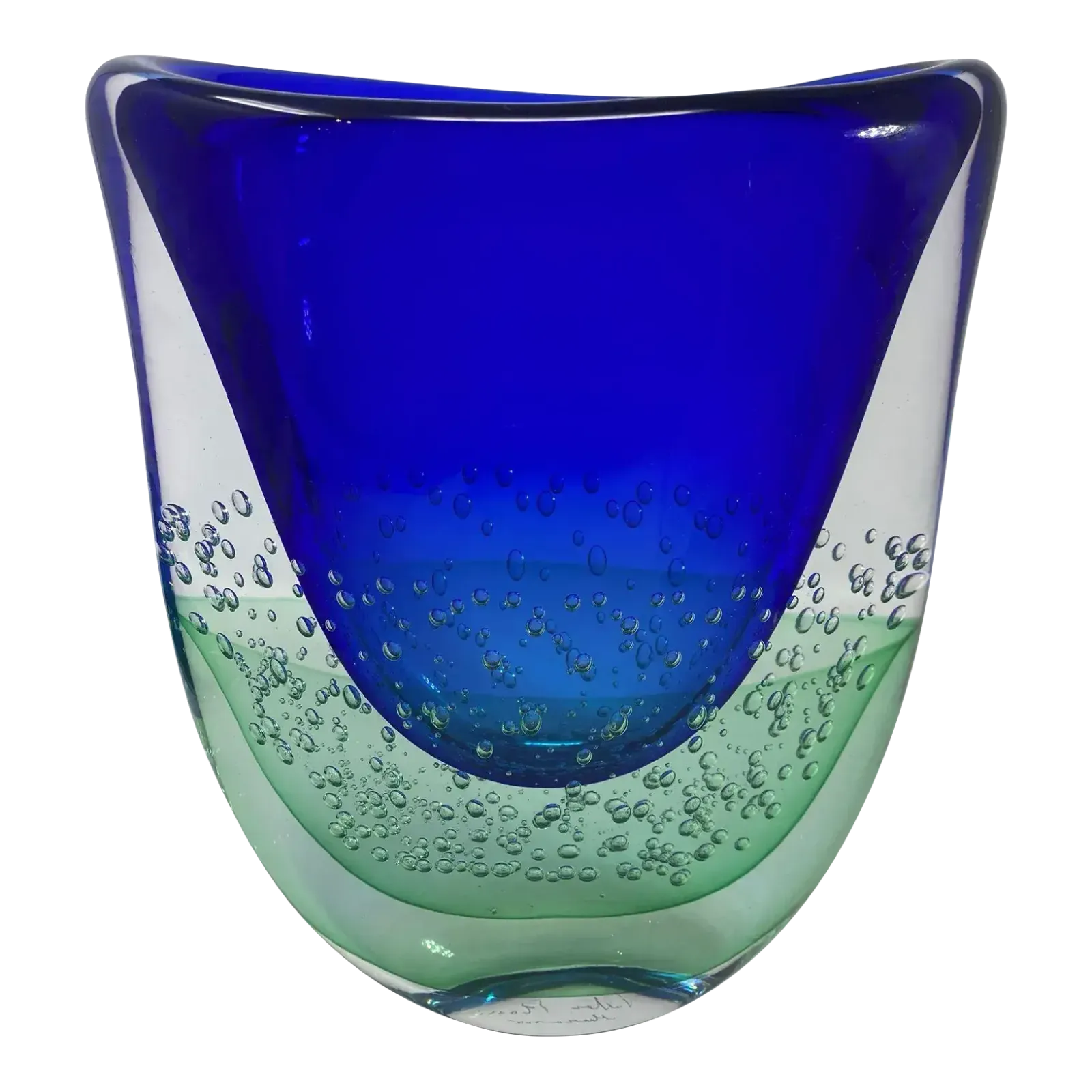 Sommerso Murano Glass Vase By Rossi
