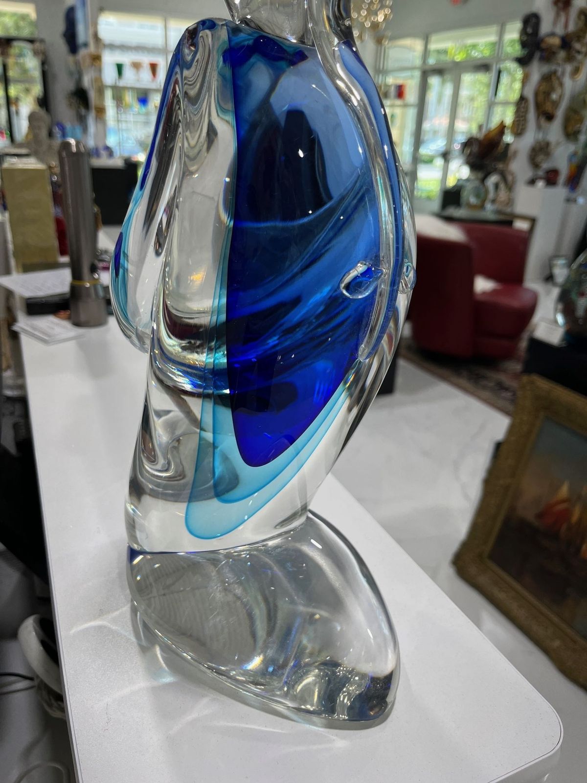Giant Murano Glass Chinese Figurine In Sommerso photo 1273.0