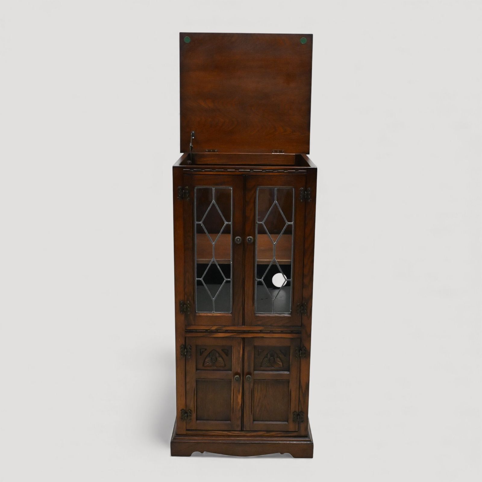 Old Charm Hi Fi/Record Cabinet Tudor Brown Free Uk Delivery photo 287.0