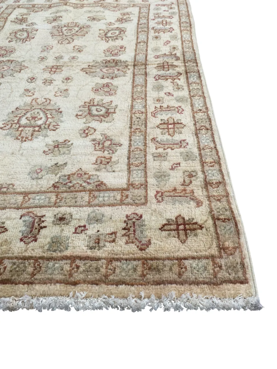 Textiles 3x4 Oriental Hand Knotted Indian Agra Ivory Rug photo