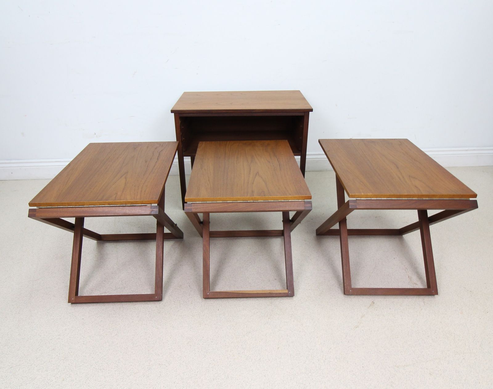 Furniture Danish Mid Century Teak Nest Of Tables By Illum Wikkelso For Cfc Silkborg photo