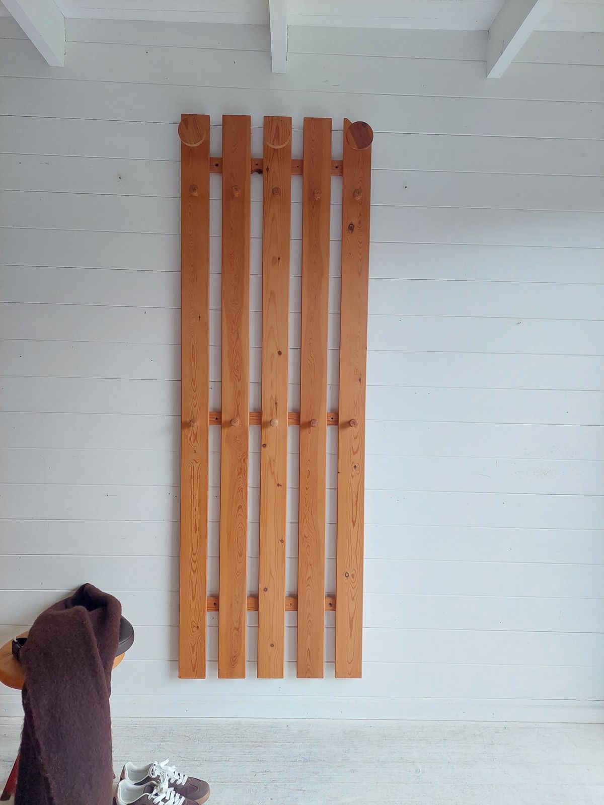 Mid Century Scandinavian Pine Coat Rack Slatted Wall Panel Tilja,  Karin Mobring Ikea, 1970s photo buy
