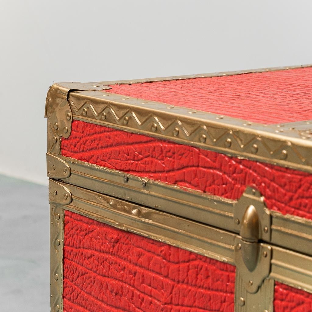 Vintage Metal Case With Red Leather Covering From The 1950s photo 393.0