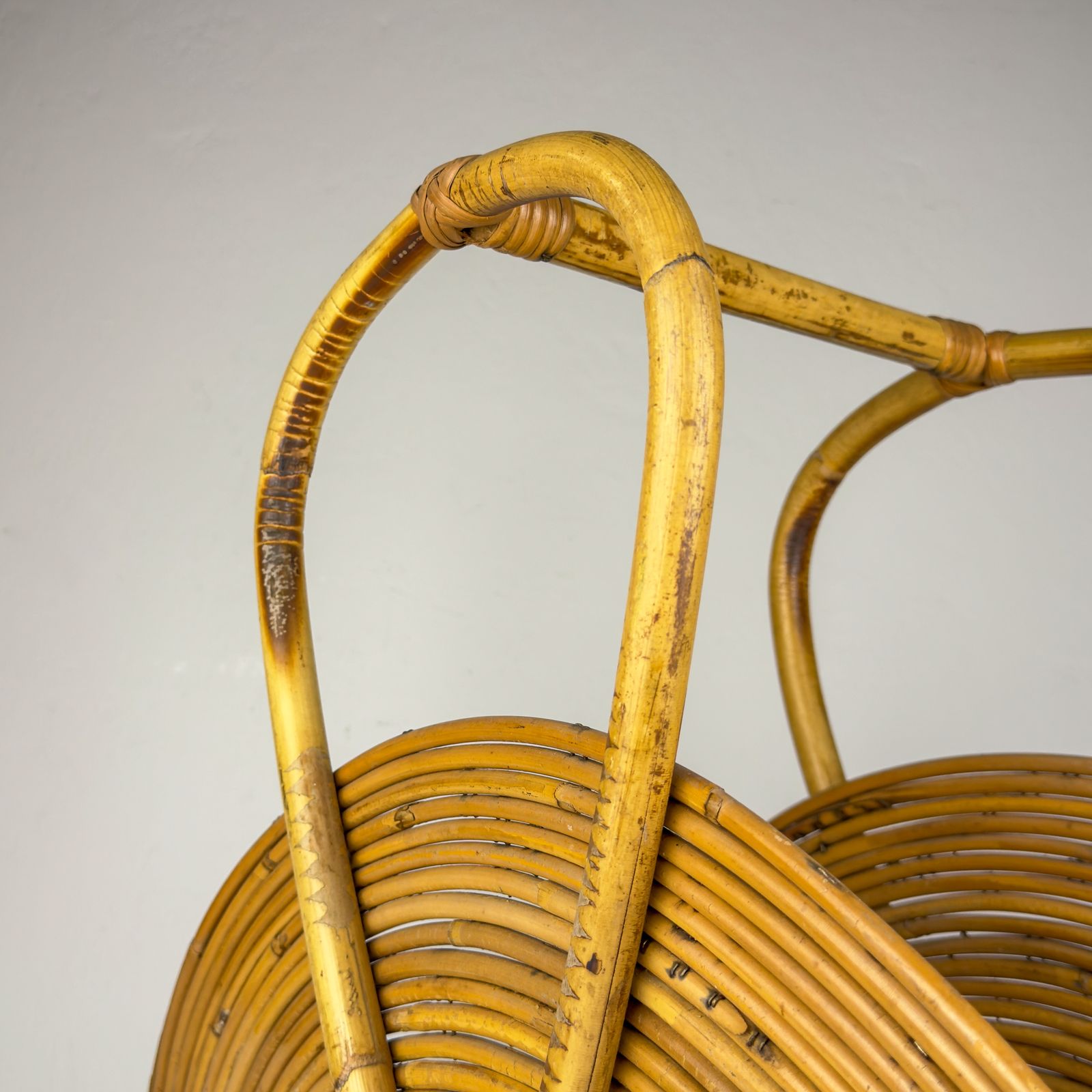 Vintage Bamboo Magazine Rack By Vivai Del Sud, Italy 1960s photo vintage